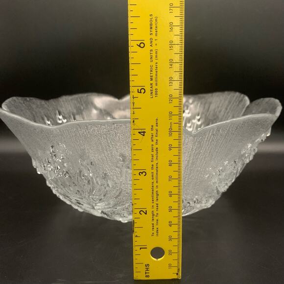 Vintage Dansk Floriform Scalloped Glass Serving Bowl Italy - Picture 8 of 8
